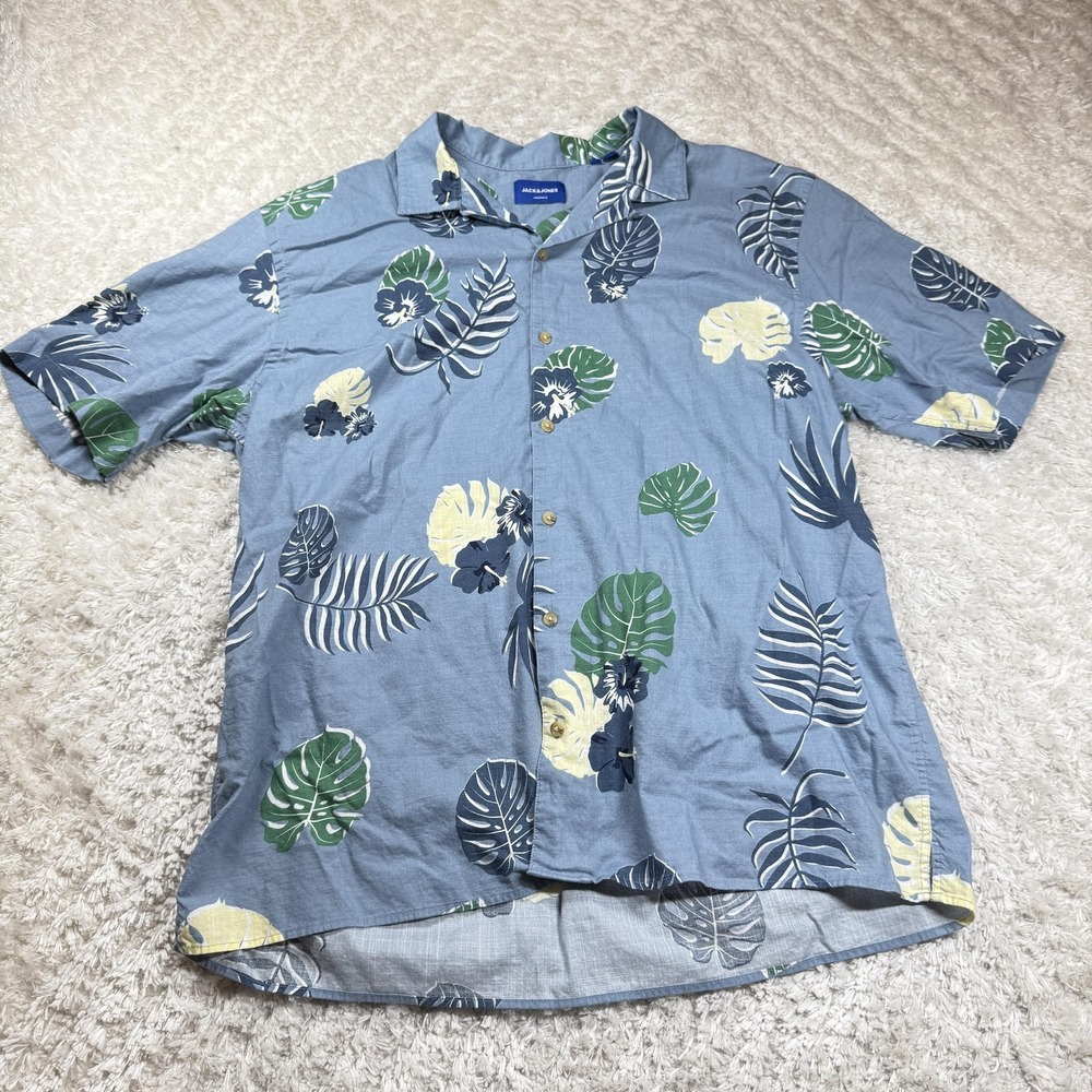 Jack & Jones Originals Shirt Mens Xxl Hawaiian Aloha Resort Casual Coastal Beach